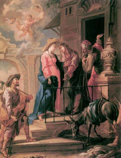 UNTERBERGER, Michelangelo Visitation - Oil on canvas